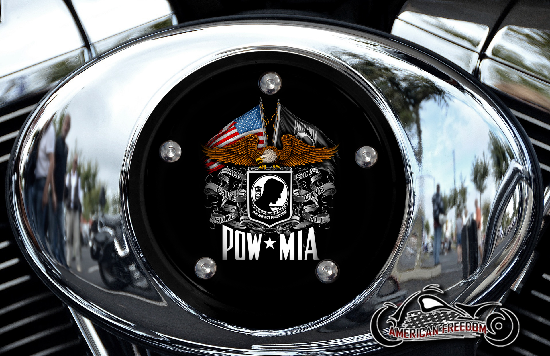 Harley Air Cleaner Cover - POW MIA All Gave Some